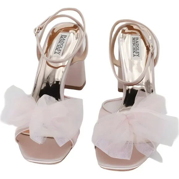 Badgley Mischka TESS Heeled Sandals Soft Blush Women Shoes Size 10 US - Picture 5 of 6